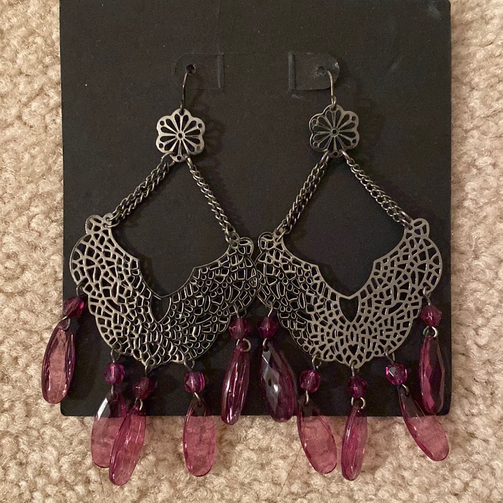 Purple Light weight Chandelier earrings